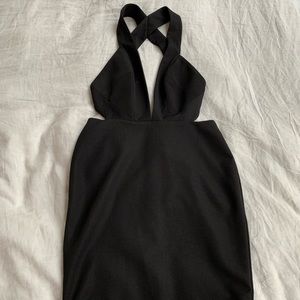 AQ/AQ Convince Deep Plunge Mini Dress
